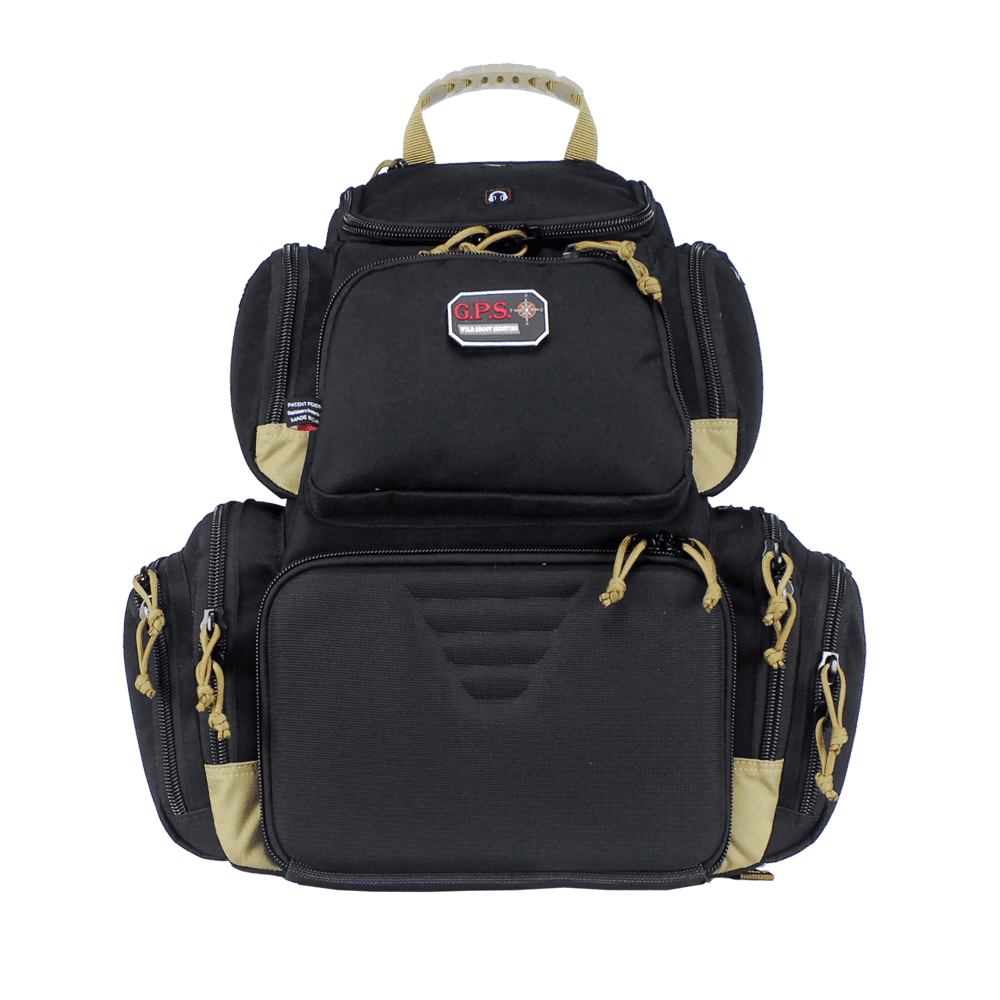 GPS Handgunner Backpack with Cradle GPS-1711BP - Black/Tan